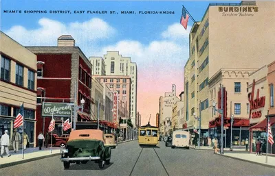 Flagler_Street_Downtown_Miami_Vintage_Postcard