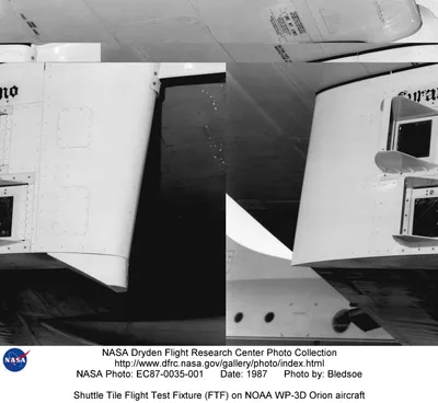 Shuttle_Tile_Flight_Test_Fixture__FTF__on_NOAA_WP-3D_Orion_aircraft