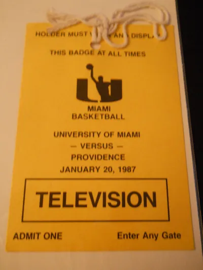 1987_Miami_vs._Providence_Basketball_Media_Pass_Ticket_Stub__SKU2__--_northlandsports2016