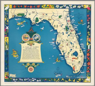 A_map_of_Florida_for_garden_lovers._Published_by_the_Garden_Club_of_the_Halifax_Country_Daytona_Beach__Ormand___Ormand_Beach._Copyright_1934._Designed_by_Don_J._Emery-_Daytona_Beach.