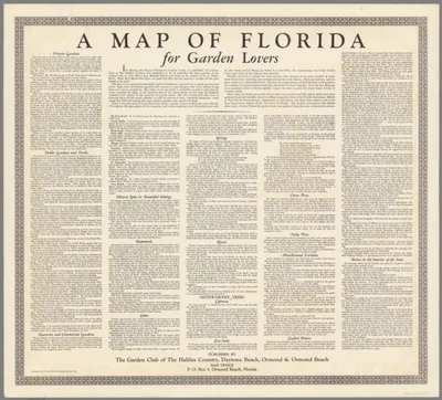 _Text_Page_to__A_map_of_Florida_for_garden_lovers._Published_by_the_Garden_Club_of_the_Halifax_Country_Daytona_Beach__Ormand___Ormand_Beach._Copyright_1934._Designed_by_Don_J._Emery-_Daytona_Beach.