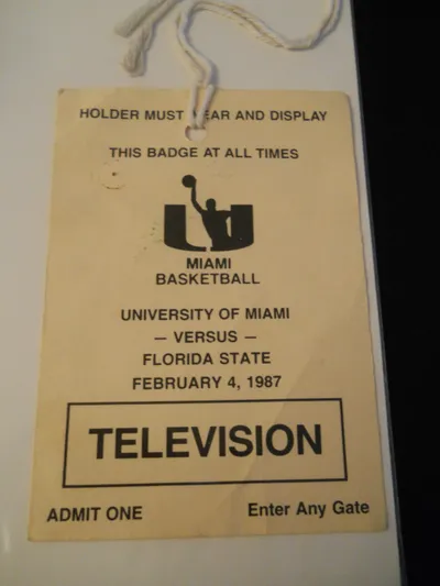 1986-87_Univ_of_Miami_vs._Florida_State_Basketball_Media_Pass_Ticket_Stub__SKU2__--_northlandsports2016