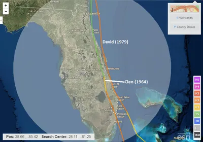 Hurricane_Tracks__David__1979__and_Cleo__1964__Near_Florida